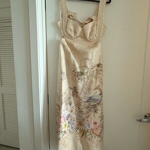 Zimmermann Cream and Tan Dress